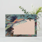 Vintage Mermaid-Aufforderung Einladung (Stehend Vorderseite)