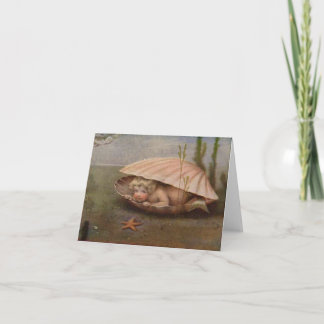 Vintage Mermaid-Baby-Note Karte