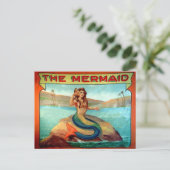 Vintage Mermaid Circus Banner Postcard anzeigen Postkarte (Stehend Vorderseite)