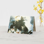 Vintage Mermaid Grußkarte Karte (Gelbe Blume)