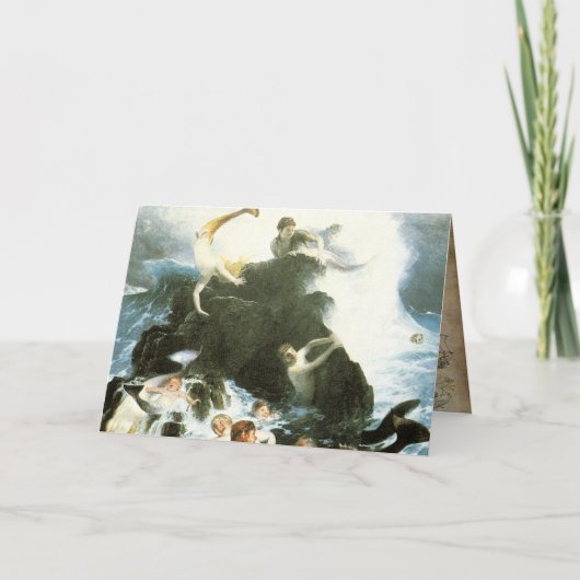 Vintage Mermaid Grußkarte Karte (Vorderseite)