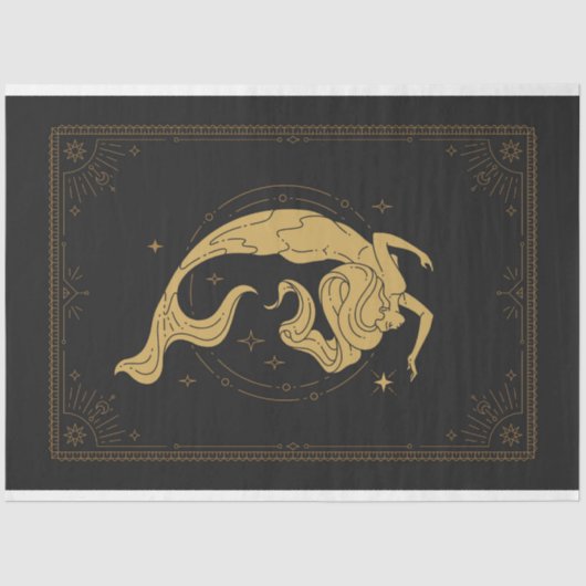 Vintage Mermaid Horiscope Pisces Decoupage Seidenpapier (Vorderseite)