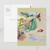 Vintage Mermaid in Farbe Postkarte (Vorne/Hinten)