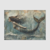 VINTAGE MERMAID-MALERIERUNG SEIDENPAPIER (Vorderseite)