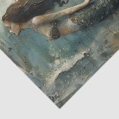 VINTAGE MERMAID-MALERIERUNG SEIDENPAPIER (Ausschnitt)