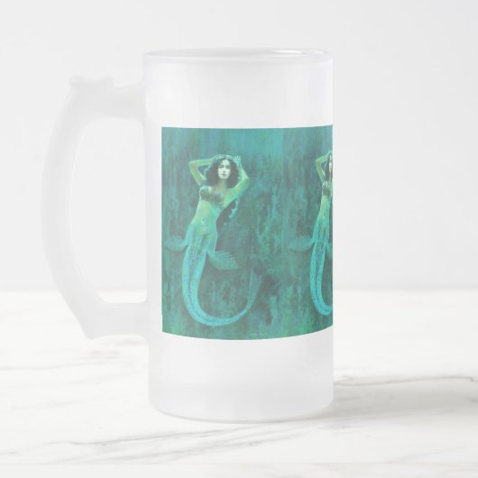 Vintage Mermaid Mattierte Tasse (Links)