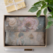 Vintage Mermaid mit Seashells Decoupage Seidenpapier (Geschenk)