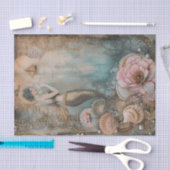 Vintage Mermaid mit Seashells Decoupage Seidenpapier (Handwerk)