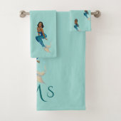 Vintage Mermaid Monogram Badhandtuch Set (Insitu)