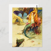 Vintage Mermaid Postkarte (Vorne/Hinten)