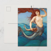 Vintage Mermaid Postkarte (Vorne/Hinten)