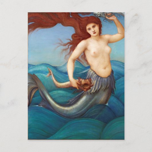Vintage Mermaid Postkarte (Vorderseite)