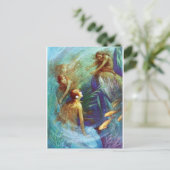 Vintage Mermaid Postkarte (Stehend Vorderseite)