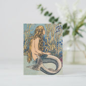 Vintage Mermaid Postkarte (Stehend Vorderseite)