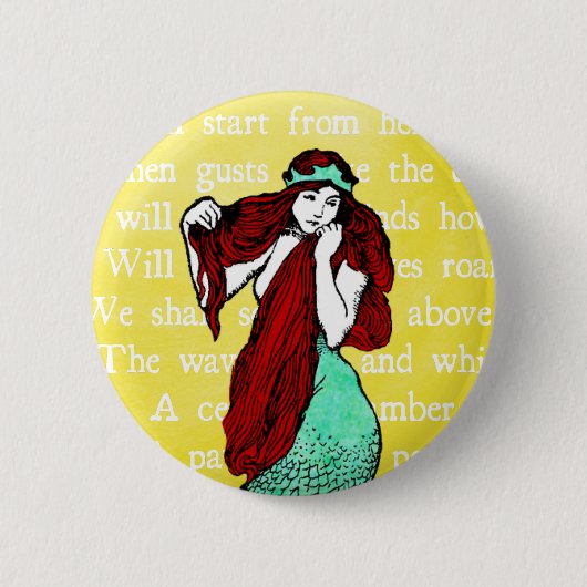 Vintage Mermaid-Taste Button (Vorderseite)
