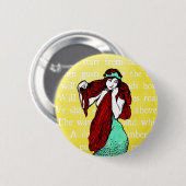 Vintage Mermaid-Taste Button (Vorne & Hinten)