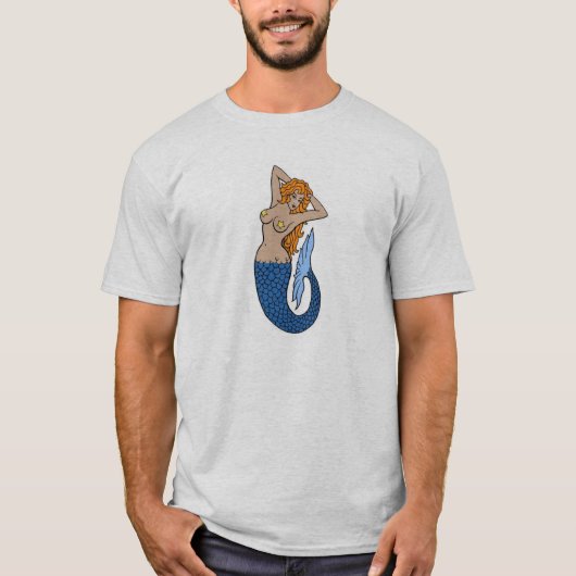 Vintage Mermaid Tattoo Art T-Shirt (Vorderseite)