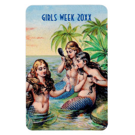 Vintage Mermaids Illustration Magnet