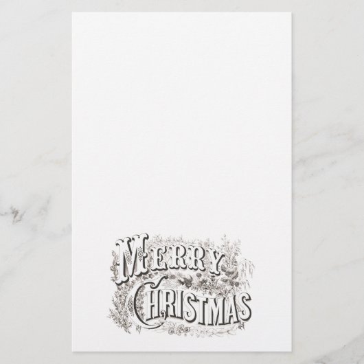 VINTAGE "MERRY CHRISTMAS" AUF STATIONERIE BRIEFPAPIER (Vorderseite)