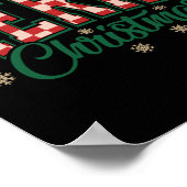 Vintage Merry Christmas Checkered Red Xmas Matchin Poster (Ecke)