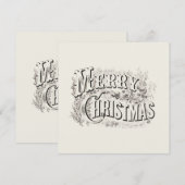 VINTAGE "MERRY CHRISTMAS" CHRISTMAS GREETING CARD (Vorne/Hinten)