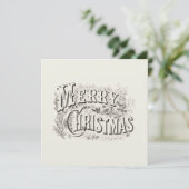 VINTAGE "MERRY CHRISTMAS" CHRISTMAS GREETING CARD (Stehend Vorderseite)