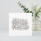 VINTAGE "MERRY CHRISTMAS" CHRISTMAS GREETING CARD (Stehend Vorderseite)