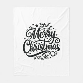 Vintage Merry Christmas - Festive and Elegant Fleecedecke