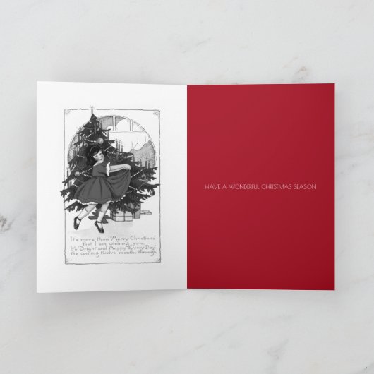 VINTAGE MERRY CHRISTMAS GREETCARD KARTE (Innenseite)