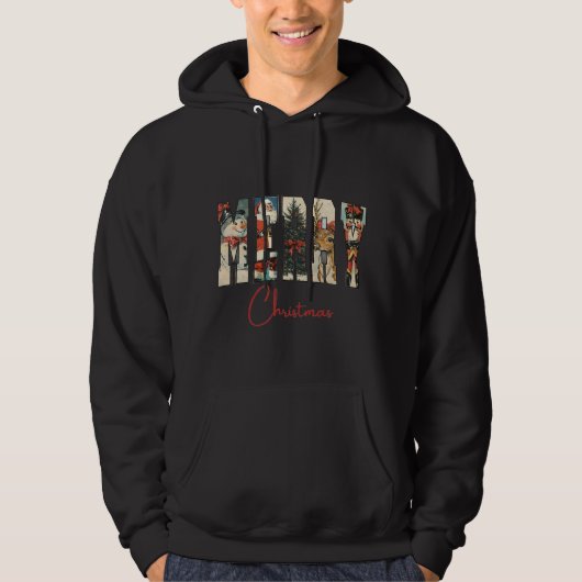 Vintage Merry Christmas Hoodie (Vorderseite)