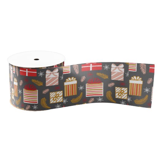 Vintage Merry Christmas Pattern- Classic Holiday  Ripsband (Spule)