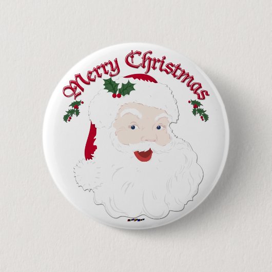 Vintage Merry Christmas Santa - Drehbuch Button (Vorderseite)