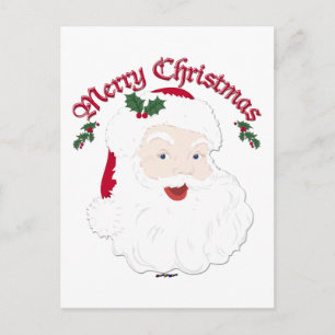 Vintage Merry Christmas Santa - Drehbuch Feiertagspostkarte