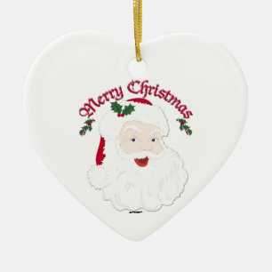 Vintage Merry Christmas Santa - Drehbuch Keramik Ornament