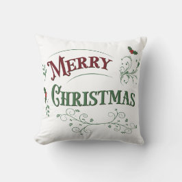 Vintage Merry Christmas Typography Kissen