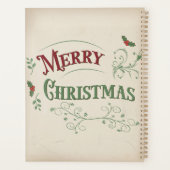 Vintage Merry Christmas Typography Planer (Rückseite)