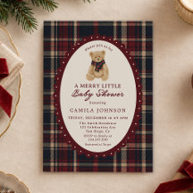 Vintage Merry Little Tartan Teddybär-Baby-Party
