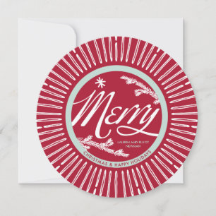 VINTAGE MERRY ROUND WEIHNACHTSKARTE FEIERTAGSKARTE