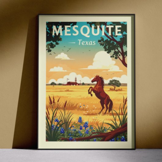 Vintage Mesquite Texas Poster