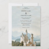 Vintage Messe Burg Rustikale Waldhochzeit Einladung (Vorderseite)