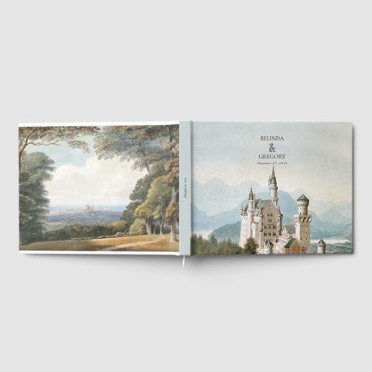 Vintage Messe Burg Rustikale Waldhochzeit Gästebuch (Voll)