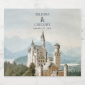 Vintage Messe Burg Rustikale Waldhochzeit Schaumweinetikett (Einzelnes Label)