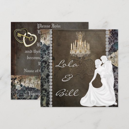 Vintage Messe Hochzeit Einladung AUTHENTIK (Vorne/Hinten)