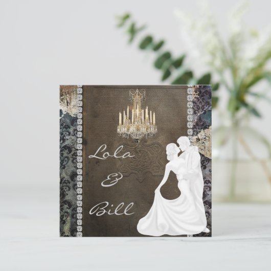 Vintage Messe Hochzeit Einladung AUTHENTIK (Stehend Vorderseite)