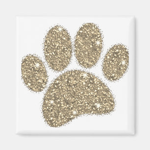 Vintage-Messing-Faux-Glitter-Hundepfoten-Magnet Magnet