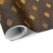 Vintage Messing Gold Damask Grunge texturiert Geschenkpapier (Rolleneckpunkt)