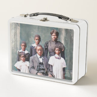 Vintage Metal Lunch Box Viktorianisch Black Family