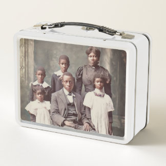 Vintage Metal Lunch Box Viktorianisch Black Family