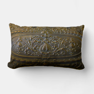 vintage-metalldekoration elegante florale alte Sku Lendenkissen