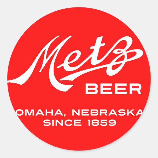 Vintage Metz-Bieraufkleber Runder Aufkleber (Vorderseite)